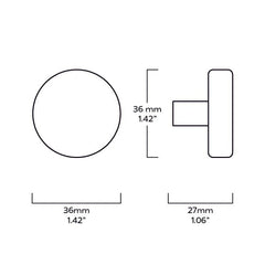 Plank Hardware Cabinetry HUDSON 36mm Knob - Unlacquered Brass
