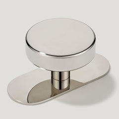 Plank Hardware Cabinetry Knob with Backplate HUDSON Knob - Polished Nickel
