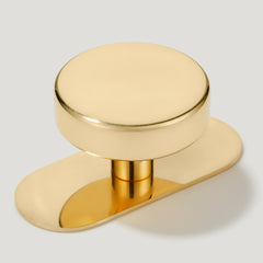 Plank Hardware Cabinetry Knob with Backplate HUDSON Knob - Unlacquered Brass