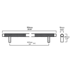 Plank Hardware Cabinetry KEPLER Heavyweight Appliance Pull Handle - Brass