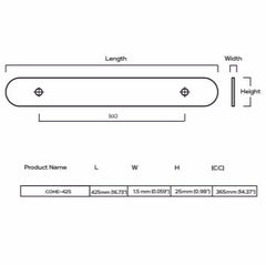 Plank Hardware Cabinetry KEPLER Heavyweight Closet Bar Handle - Brass