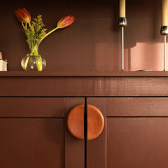 Plank Hardware Cabinetry NORA Semi-Circular Wooden Handle - Dark Stain Oak