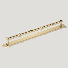 Plank Hardware Cabinetry Handle with Backplate PEYTON Heavyweight Handle - Unlacquered Brass