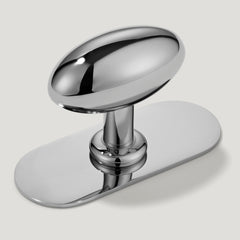 Plank Hardware Cabinetry Knob with Backplate PEYTON Shaker Knob - Polished Nickel