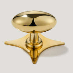 Plank Hardware Cabinetry Knob with Star Backplate PEYTON Shaker Knob - Unlacquered Brass