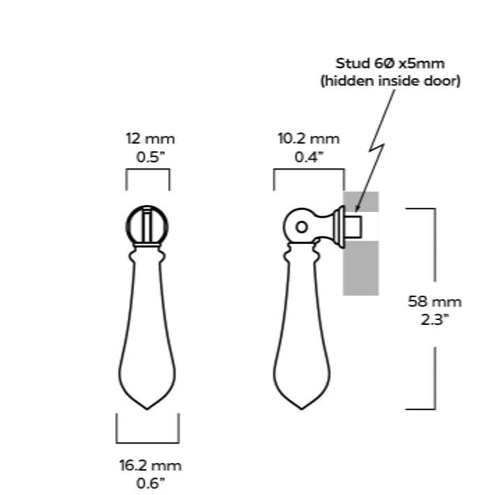 Plank Hardware Cabinetry RUTHIE Drop Pull - Polished Nickel