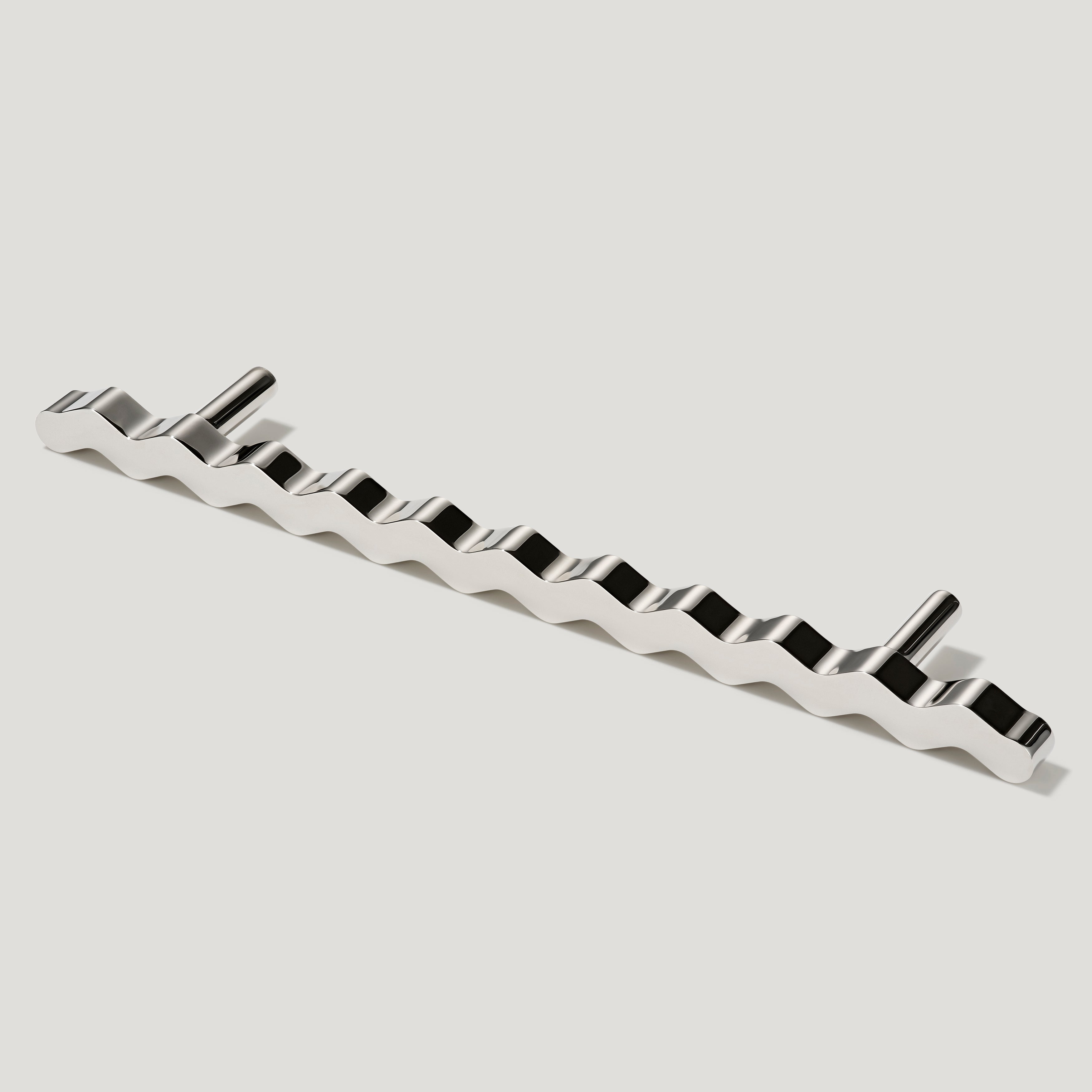 Plank Hardware Cabinetry 230mm (160mm CC) SQUIGGLE 230mm T Bar Handle - Polished Nickel