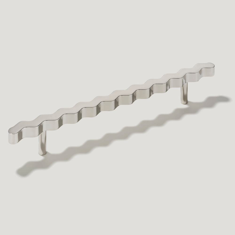 SQUIGGLE T Bar Handle - Polished Nickel