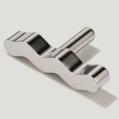 Plank Hardware Cabinetry 60mm (Singlemm CC) SQUIGGLE 60mm T Bar Handle - Polished Nickel
