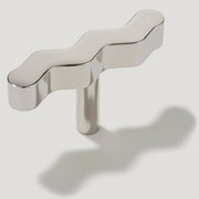 Plank Hardware Cabinetry 60mm (Singlemm CC) SQUIGGLE 60mm T Bar Handle - Polished Nickel