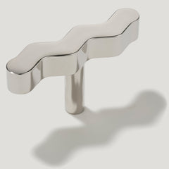 Plank Hardware Cabinetry 60mm (Singlemm CC) SQUIGGLE 60mm T Bar Handle - Polished Nickel