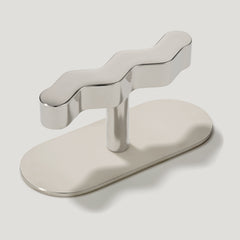 SQUIGGLE Single T Handle - Polished Nickel