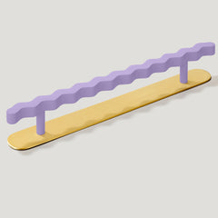 Plank Hardware Cabinetry Handle with Backplate SQUIGGLE T-Bar Handle  - Soft Lilac