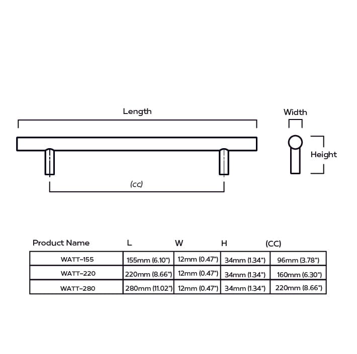 Plank Hardware Cabinetry WATT T-Bar Handle - Antique Brass