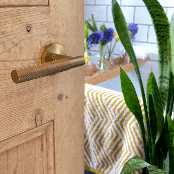 Plank Hardware Door Lever Handles SEARLE Swirled Door Lever Handle - Brass Finish