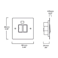 Plank Hardware Electric 13A Switched Fused Spur - Brass