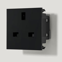 Plank Hardware Electric 1G 13A UK Socket Module - Black
