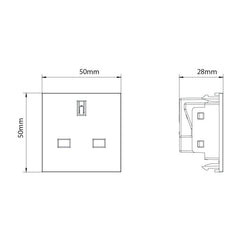 Plank Hardware Electric 1G 13A UK Socket Module - Black