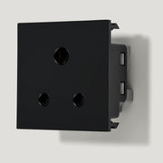 Plank Hardware Electric 1G 5 Amp Round 3 Pin Socket - Black