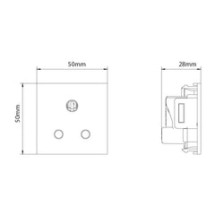 Plank Hardware Electric 1G 5 Amp Round 3 Pin Socket - Black
