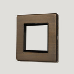Plank Hardware Electric 1G Euro Plate - Antique Brass