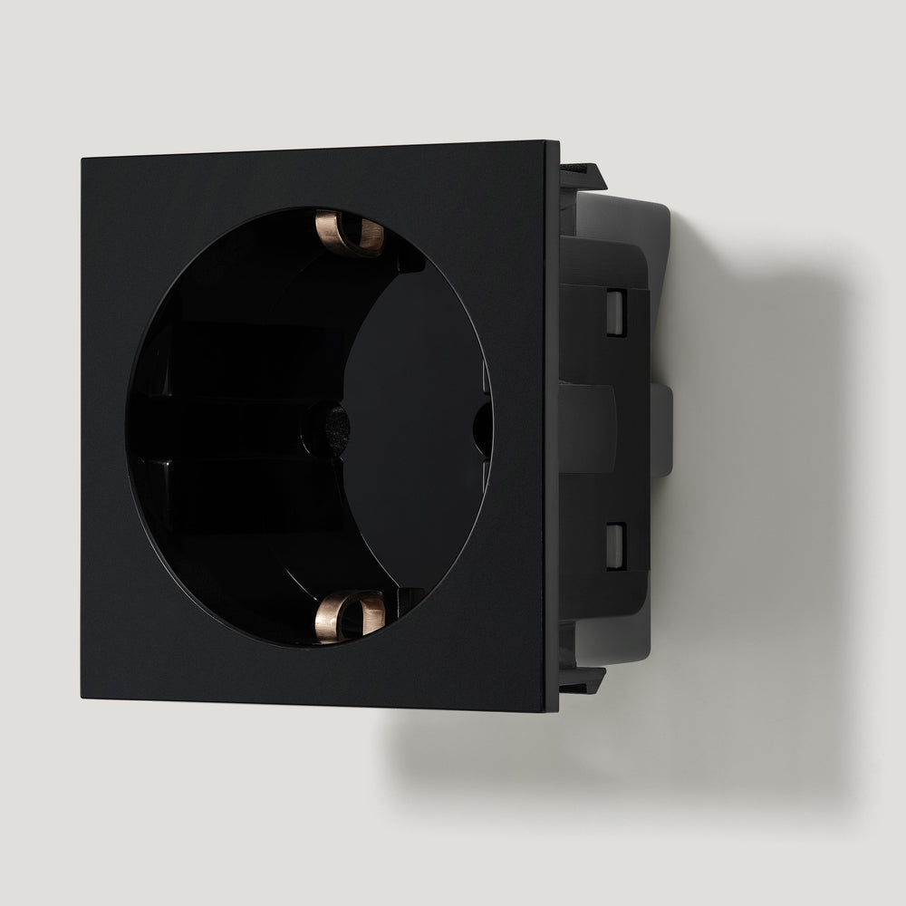 1G Schuko Socket - Black