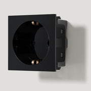Plank Hardware Electric 1G Schuko Socket - Black