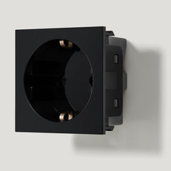 Plank Hardware Electric 1G Schuko Socket - Black