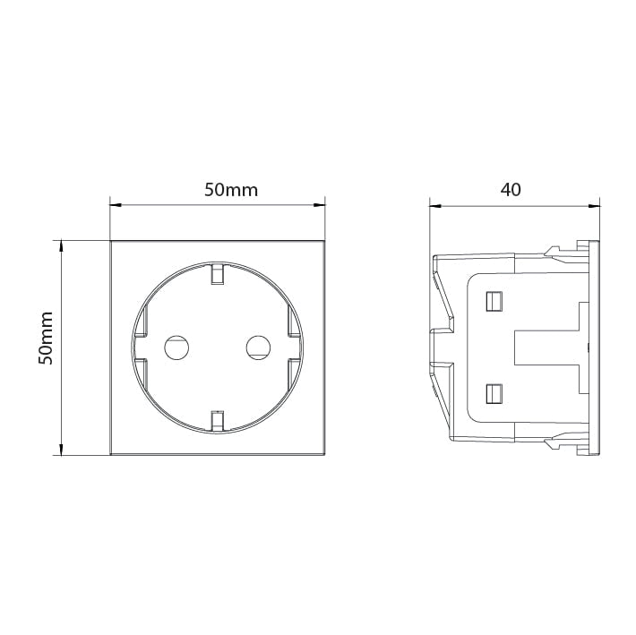 Plank Hardware Electric 1G Schuko Socket - Black