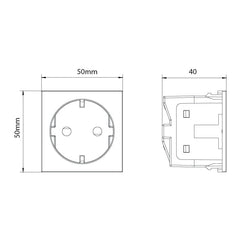 Plank Hardware Electric 1G Schuko Socket - Black