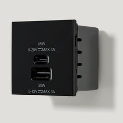 Plank Hardware Electric 1G USB-A + USB-C Socket - Black