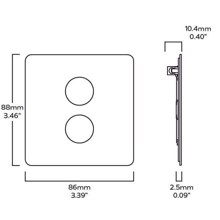 Plank Hardware Electric 2G Dimmer Plate - Brass