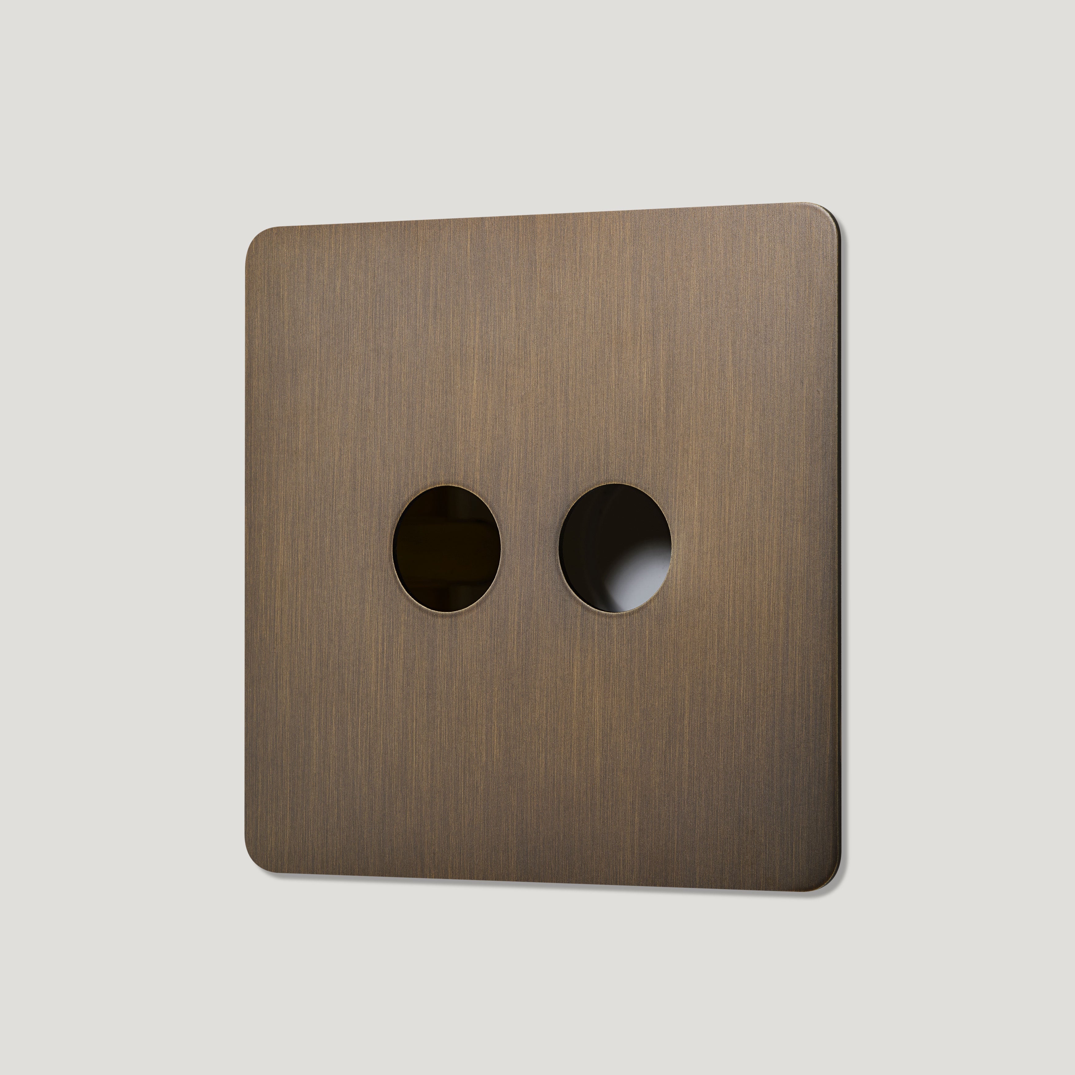 Plank Hardware Electric 2G Toggle / Mixed Plate - Antique Brass