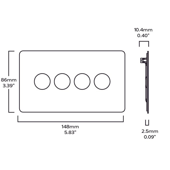 Plank Hardware Electric 4G Switch Plate - Brass