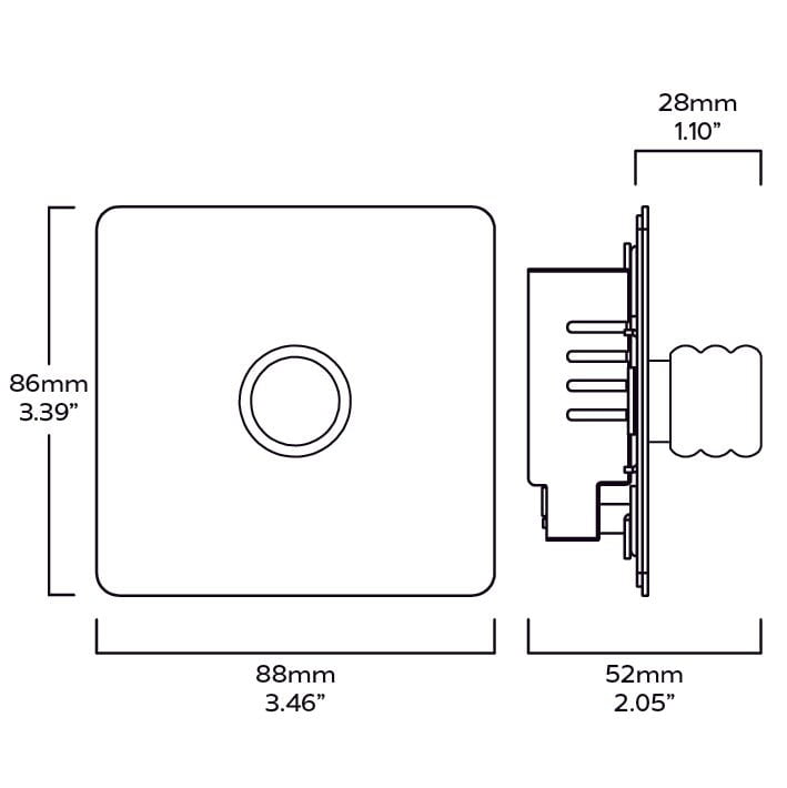 Plank Hardware Electric ALVA 1G Dimmer Switch - Brass
