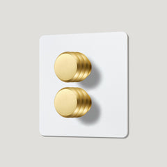 Plank Hardware Electric ALVA 2G Paintable Dimmer Switch - Brass