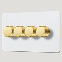 Plank Hardware Electric ALVA 4G Paintable Dimmer Switch - Brass
