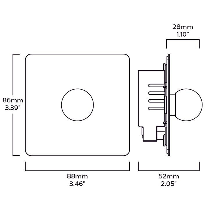 Plank Hardware Electric BOBBIN 1G Dimmer Switch - Brass
