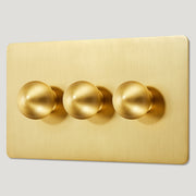 Plank Hardware Electric BOBBIN 3G Dimmer Switch - Brass