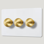 Plank Hardware Electric BOBBIN 3G Paintable Dimmer Switch - Brass