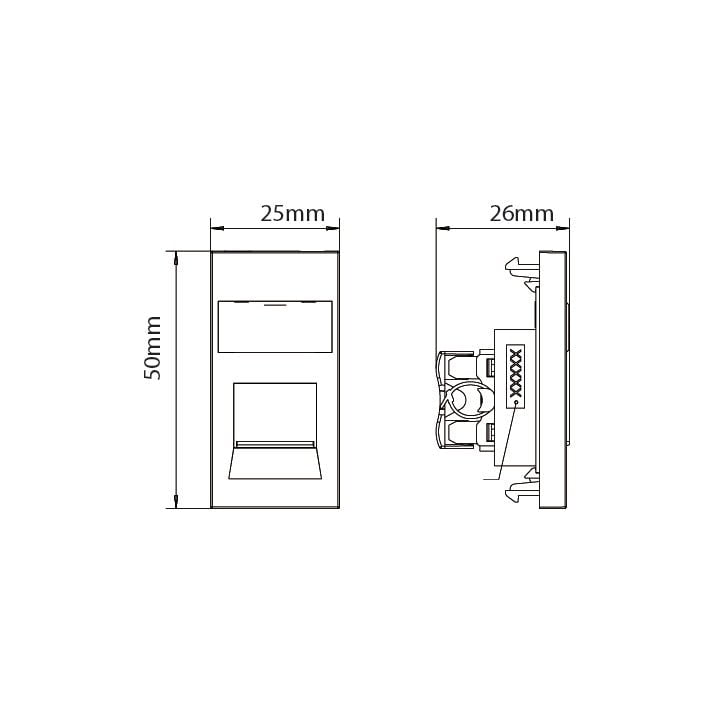 Plank Hardware Electric Cat6 Data Socket - Black