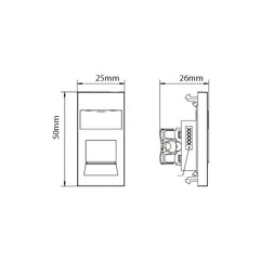 Plank Hardware Electric Cat6 Data Socket - Black