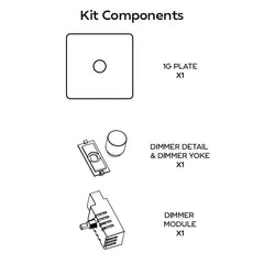 Plank Hardware Electric KEPLER 1G Knurled Dimmer Switch - Brass