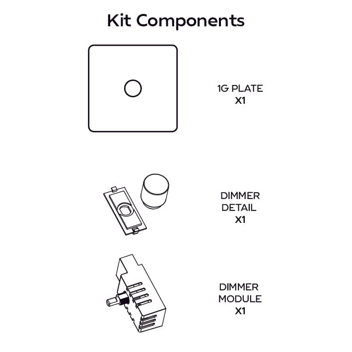 Plank Hardware Electric KEPLER 1G Paintable Dimmer Switch - Brass