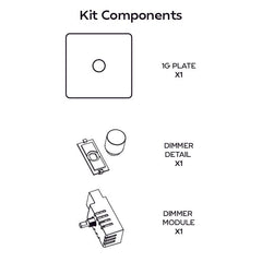 Plank Hardware Electric KEPLER 1G Paintable Dimmer Switch - Brass
