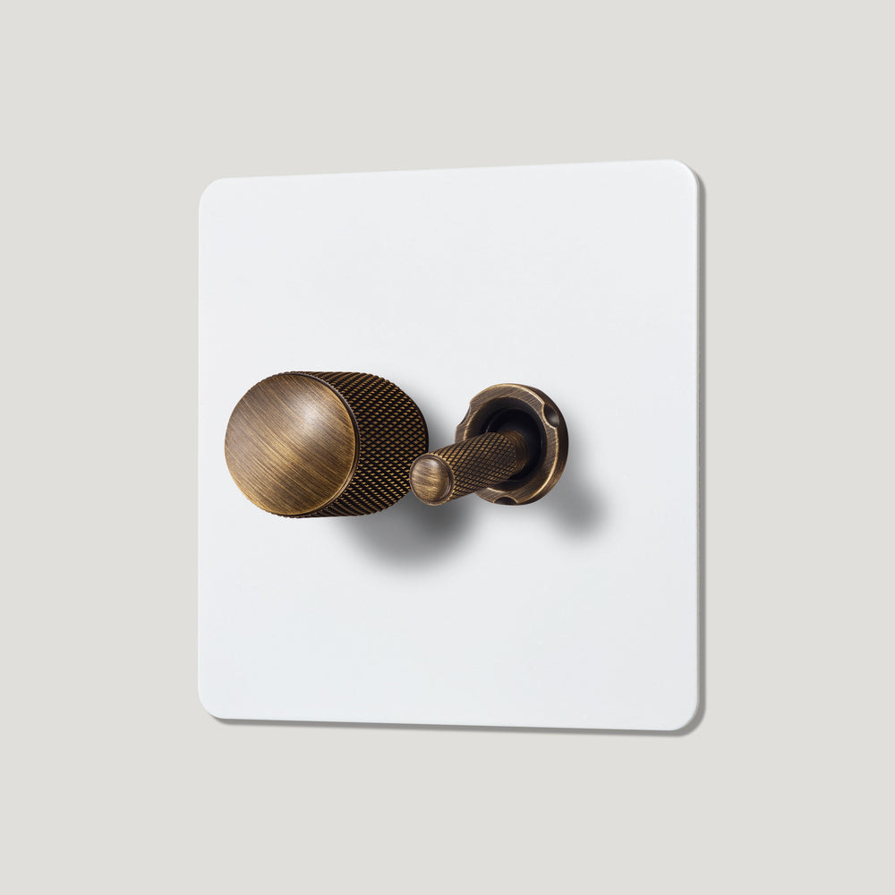 KEPLER 2G Paintable Mixed Switch 1Toggle/ 1Dimmer - Antique Brass