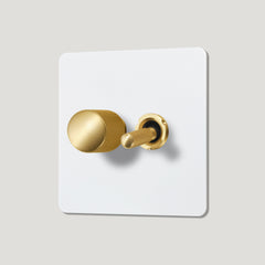 Plank Hardware Electric KEPLER 2G Paintable Mixed Switch 1Toggle/ 1Dimmer - Brass