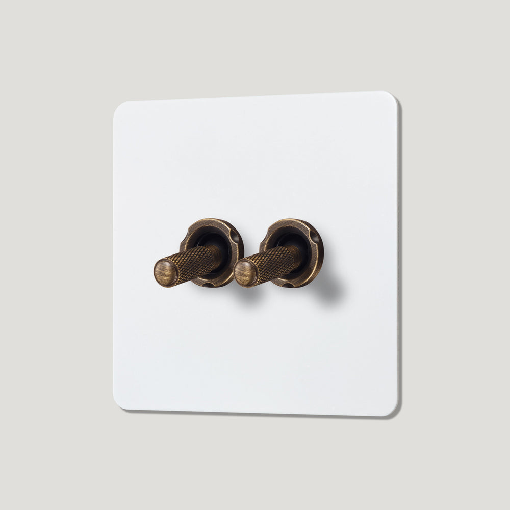 KEPLER 2G Paintable Two Way Toggle Switch - Antique Brass