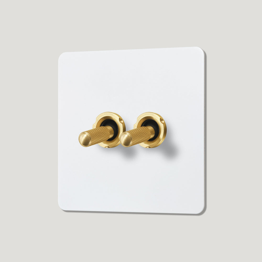 KEPLER 2G Paintable Two Way Toggle Switch - Brass