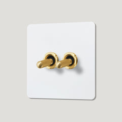 Plank Hardware Electric KEPLER 2G Paintable Two Way Toggle Switch - Brass